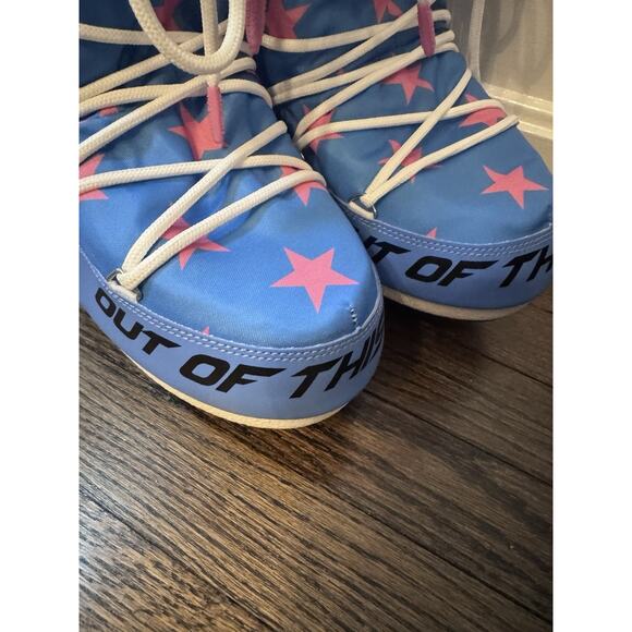 Moon Boot Icon Retrobiker Pink Blue Stars Snow Boots US Sz 5/6 NEW $300 MSRP - Picture 10 of 16